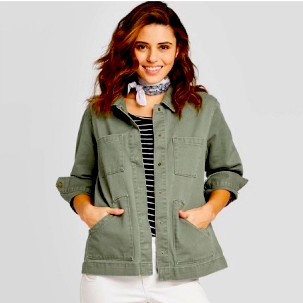 Universal Thread Green Utility Jacket Relaxed Fit
